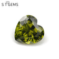 Wholesale 10*10mm Big Size Olive Green CZ Stone Heart Shape Cubic Zirconia Jewelry for Women