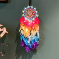 Factory Price 55cm LED Feathers Flying Wind Chimes Dream Catcher Handmade Gifts Dreamcatcher Home Bedroom Wall Garden Ornaments