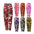 Trendy High Waist Women's Camo Jogger Pant Plus Size Casual Print Elastic Zipper Cargo Pants
