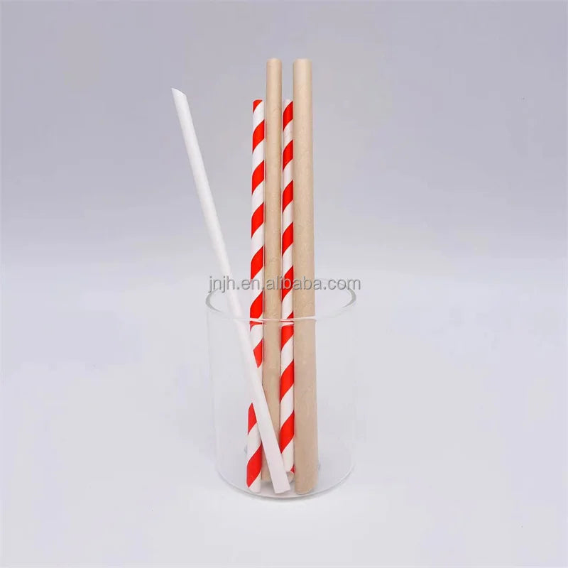Durable Biodegradable Paper Straws Dye Free and Eco-Friendly Sturdy Paper Straws for Drinking