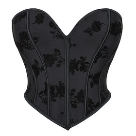 Fashion Flowers Printed Strapless Boned Corsets Crop Tops for Women Comfortable Wedding Party Bustier Crop Tops