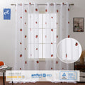 Custom Size Fruit Pattern Embroidered Sheer Tulle Curtains Colorful Christmas Xmas Decor Valances for Living Room