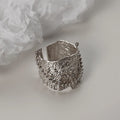 ICEBELA Jewelry Tinfoil Texture Cold Wind Ring Sterling Silver S925 High-grade White Gold Women's Bead Chain Ring