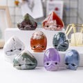 Hand Carved Natural Stones Crystal Animal Crafts Amethyst Hedgehog Carving Home Ornaments