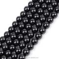 AsVrai U 4mm-12mm 5A Natural Black Agates Gemstone Loose Spacer Beads for Jewelry Making DIY Bracelet Earrings Accessories