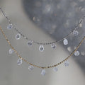 2024 New Design Summer New 18k Gold Solid Rose Cut Round Diamond Drip Necklace