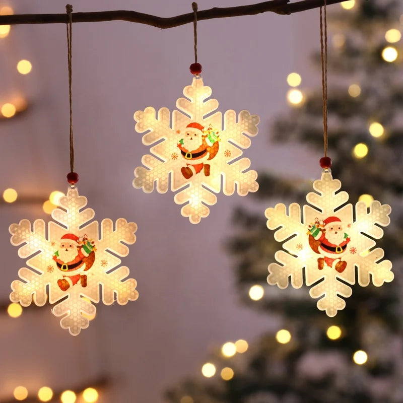 Christmas Tree Decoration Hanging Snowflake Lights LED Lights Christmas Tree Ornaments