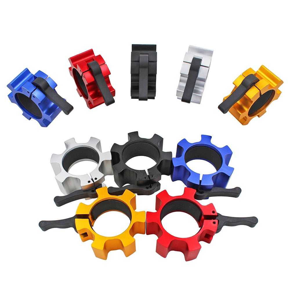 Gym Weightlifting Aluminum Barbell Lock Rings 50MM Barbell bar Clamps Collars