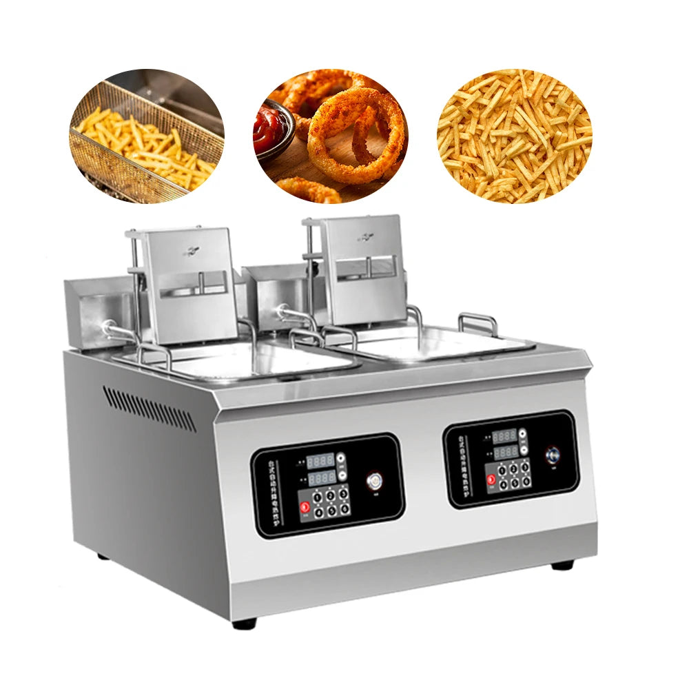 28 Liter Tabletop Automatic Lift-up Frying Machine Electric Deep Fryer ChickenDeep Fryer Commercial