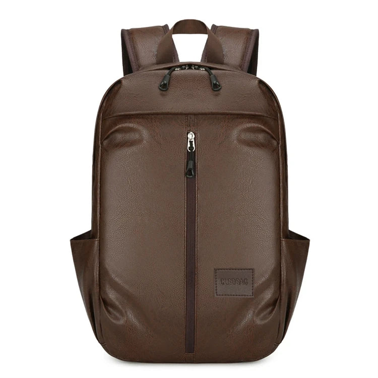 2025 New Student Big Sizes Cheap Black Waterproof logo Multi Purpose High School Pu Leather Traveling Back Pack for Men