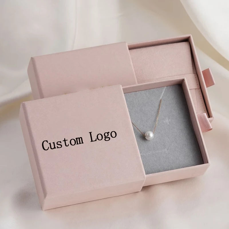 Luxury Small Packaging Box for Jewelry Custom Logo Gift Box for Rings Necklaces Bracelets