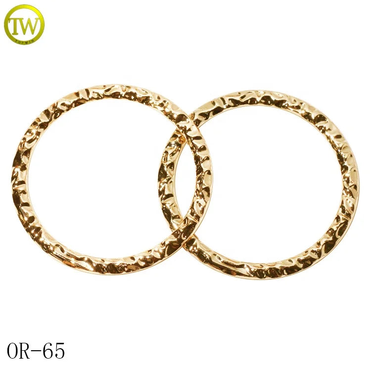 Custom Gold Plated Circle Buckle Key Chains Swimwear Accessory Brand Metal Clip Hook O Rings for Underwear