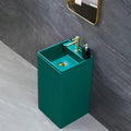 Meiyani Luxury Hotel Green Color Freestanding Hand Wash Basin Solid Surface Artificial Stone Bathroom Sink Pedestal Basin