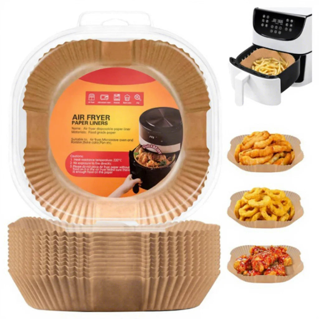 Air Fryer Paper Liners Disposable Non Stick Parchment Paper Square Food Grade Baking Liners for Air Fryer MegaBDM