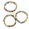 Latest Design 18k Gold Plated Adjustable Women's Bracelet With 6mm Colorful Glass Diamond Stone Stainless Steel Bead Parties