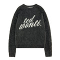 Hot-Selling Custom Logo Jacquard Knitted Jumper Drop Shoulder Furry Mohair Wool Pullover Winter Crew Neck Sweater