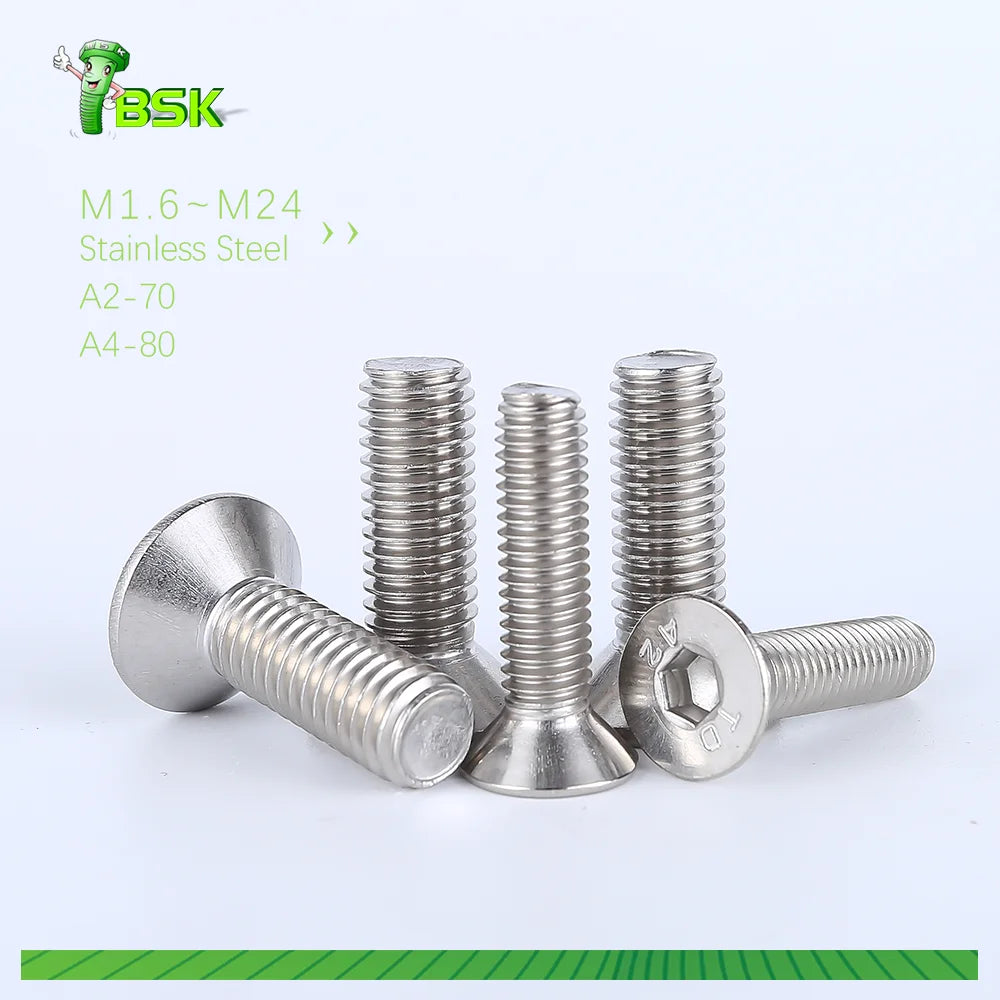 Stainless Steel 304 316 Hexagon Socket Csk Head Screw DIN7991 Hexagon Socket Countersunk Head Screws