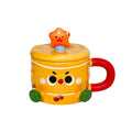 Cute Creative Ceramic Cup Big C Handle Mug Home High Appearance Level Water Cup With Spoon Girls Cup Wholesale