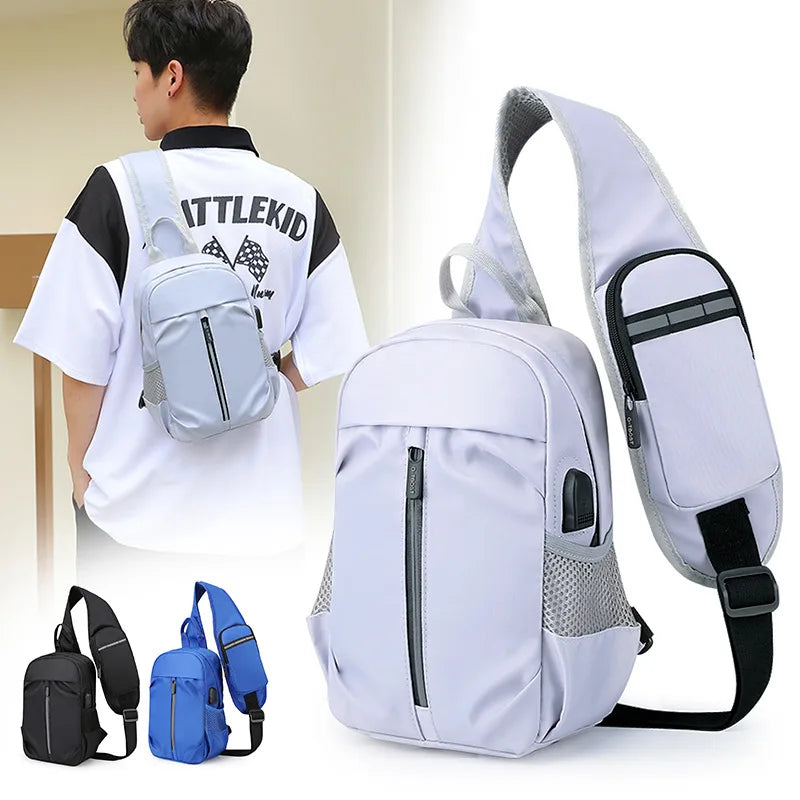 2023 New Design Oxford Men's Crossbody Bag Outdoor Travel One Shoulder Messenger Backpack Bag With Extra Pocket