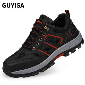 GUYISA Outdoor Safety Shoes Waterproof Microfiber Leather Steel Toe Anti-Puncture Safety Work Shoes