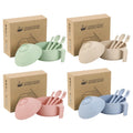 Hot Selling Cutlery Set Wheat Straw Cereal Bowls Instant Noodle Snack Soup Dessert Serving Bowl Set of 5 With Box