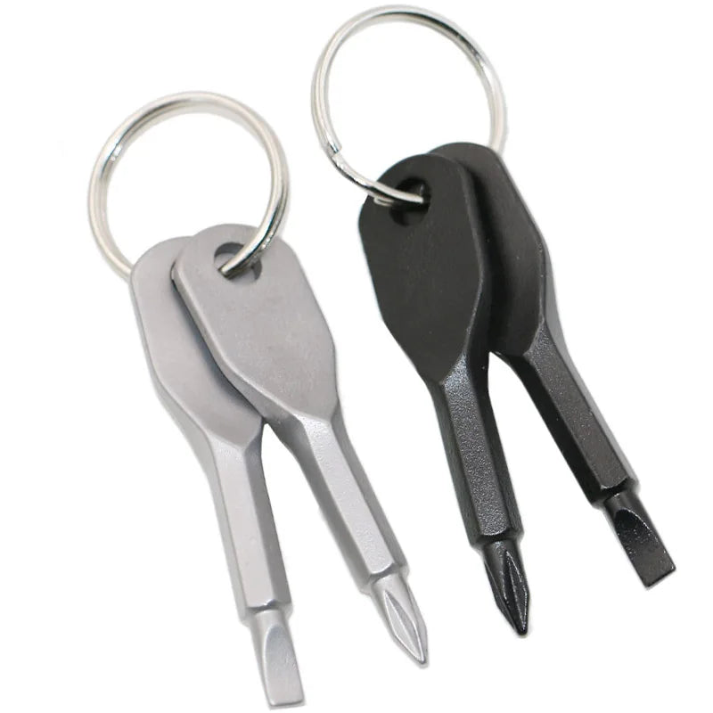 Pocket Repair Tool Multi Mini Camp Portable Phillips Screwdriver Keyring Hike Outdoor Slotted Screwdriver Keychain Key Ring