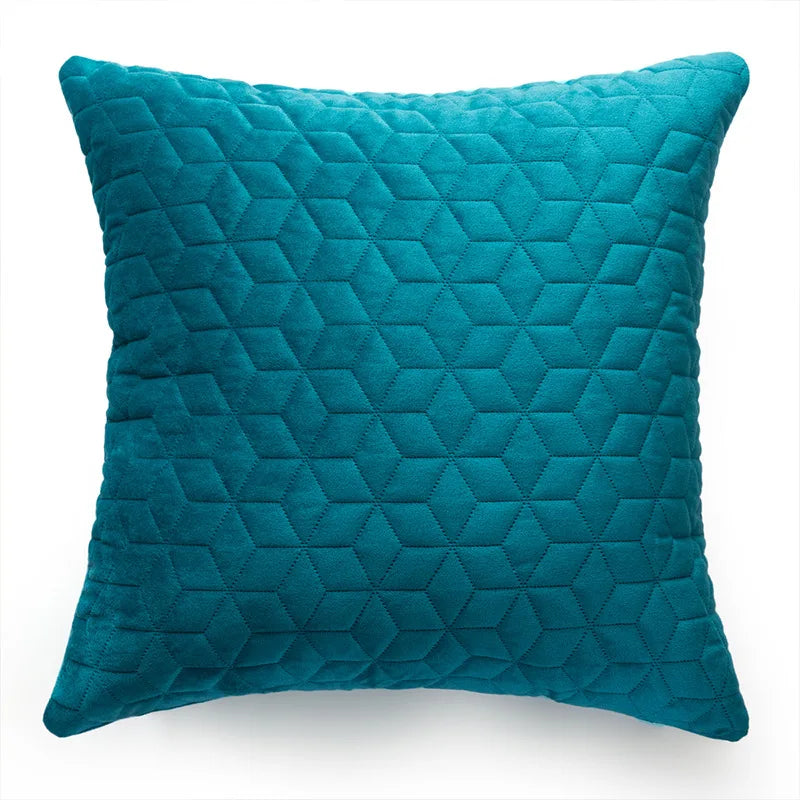 Modern Luxury  Quilted Velvet Cushion Cover Home Decorative 43*43cm Plain Sofa Sham Cushion Cover
