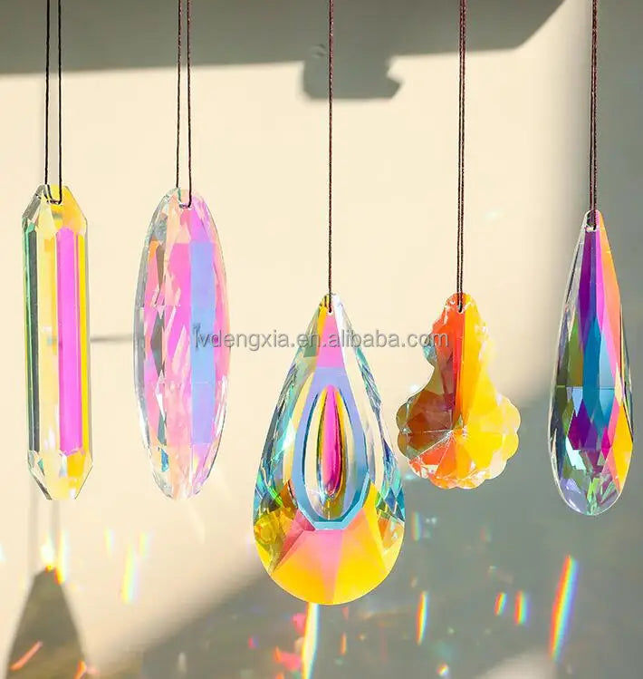 Crystal Prism Sun Catchers Windows Hanging Ornaments Rainbow Maker Pendant Garden Chandelier Birthday Wedding Party