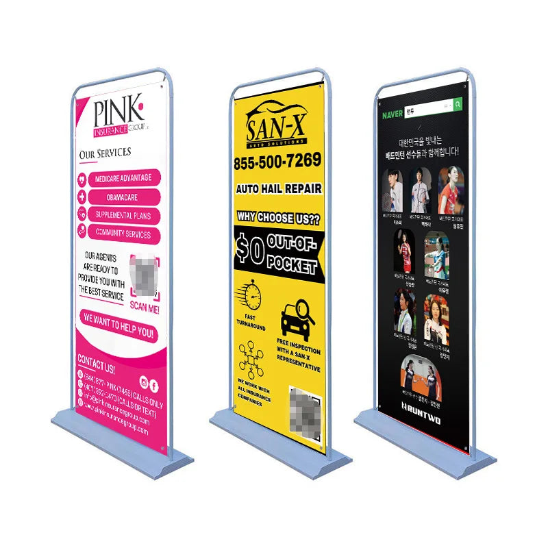 Portable Door Shape Frame Banner Metal Display Stand Door Shape Poster Stand