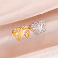 Wholesale Rings Jewelry Women Stainless Steel Brands Custom Silver Gold Plated Stainless Steel butterfly Rings