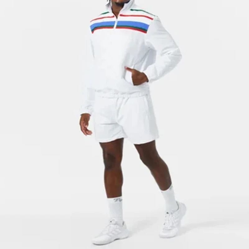 Hot Sale OEM Custom Tracksuits for Men Utility Jacket Short Set 100% Cotton Casual Jacket and Shorts Suit