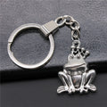 WYSIWYG 34x25mm Antique Silver Plated Zinc Alloy Frog Prince Frog Key Chain Souvenirs Gift P2-ABD-C12924