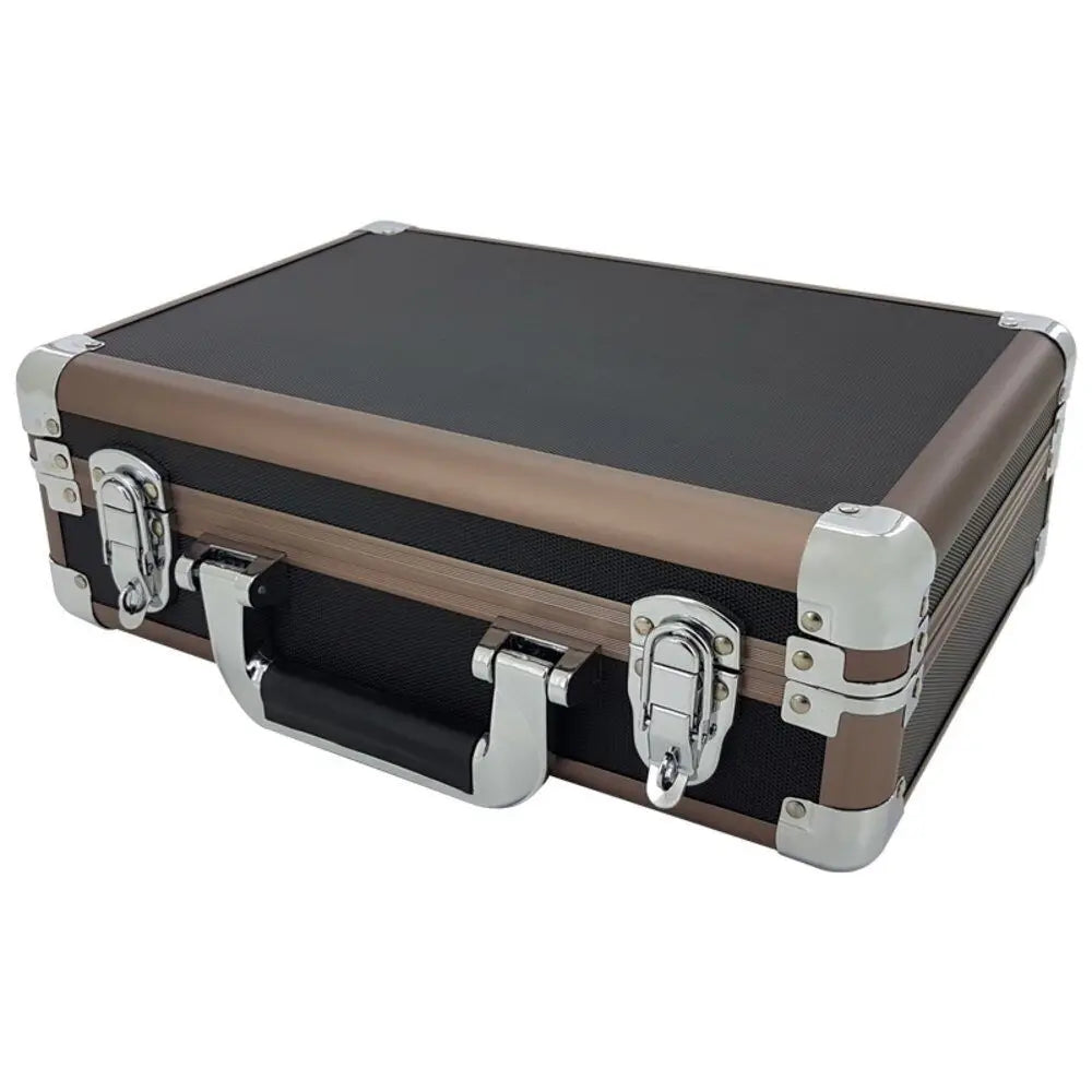 Black Aluminium Flight Carry Case with Bronze Finish Customisable OEM Travel Camera Storage Box