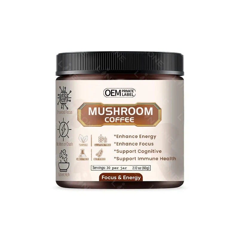 Mushroom Coffee Superfood Powder Mushroom Instant Coffee Focus Attention Coffee Mushroom