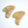 DIY Natural Unakite Gua Sha Traditional Acupressure Guasha Massager