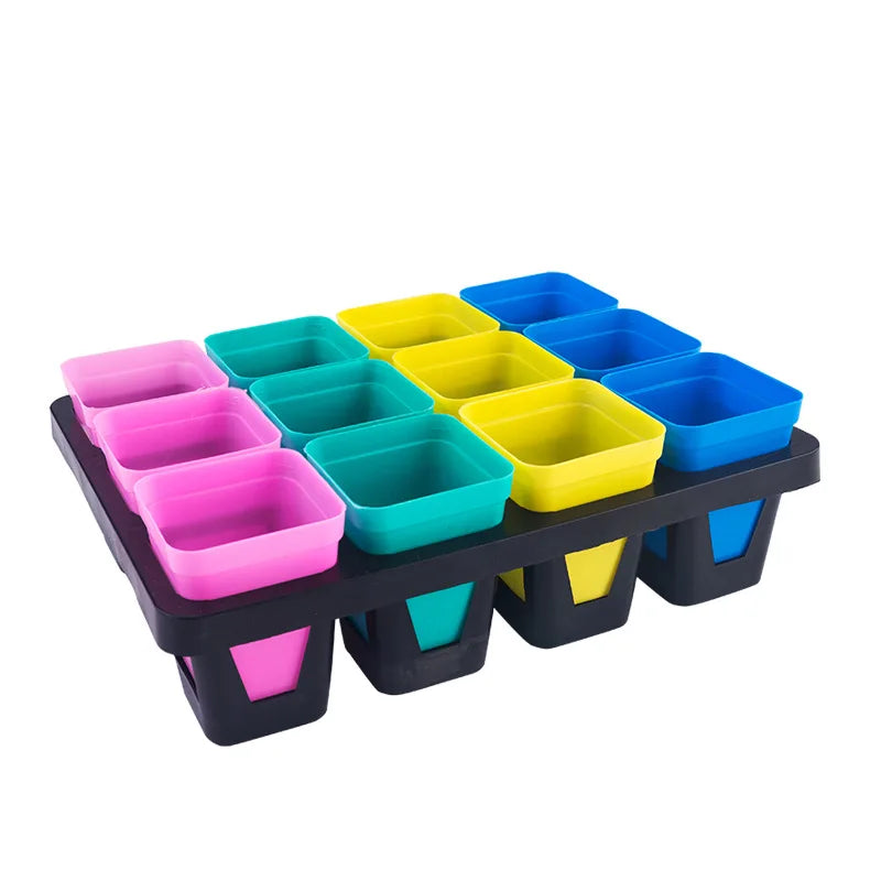 6/12 Holes Durable Plastic Black  Nursery Succulents for Planting Propagation Germination Plugs Indoor Gardening Pot Carry Tray
