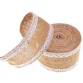 Natural Burlap Ribbon Roll with White Lace DIY Home Decoration Rustic Wedding Favor Decorations