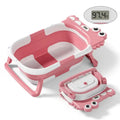 Collapsible Baby  Pet Bathtub for Newborn Foldable Baby Bath Tub with Thermometer  Soft Floating Cushion  Drain Hole