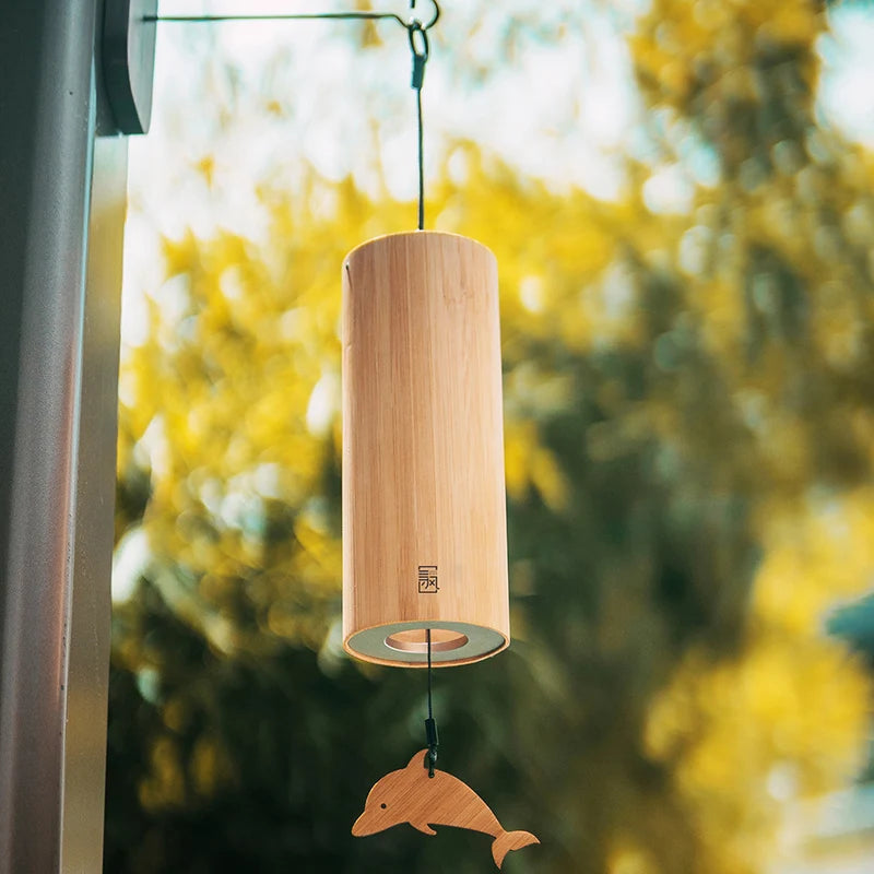 Bamboo Wooden Memorial  Wind Chimes  for Outdoor Garden Patio Home Decoration Meditation Relaxation Chord G-B-D-C