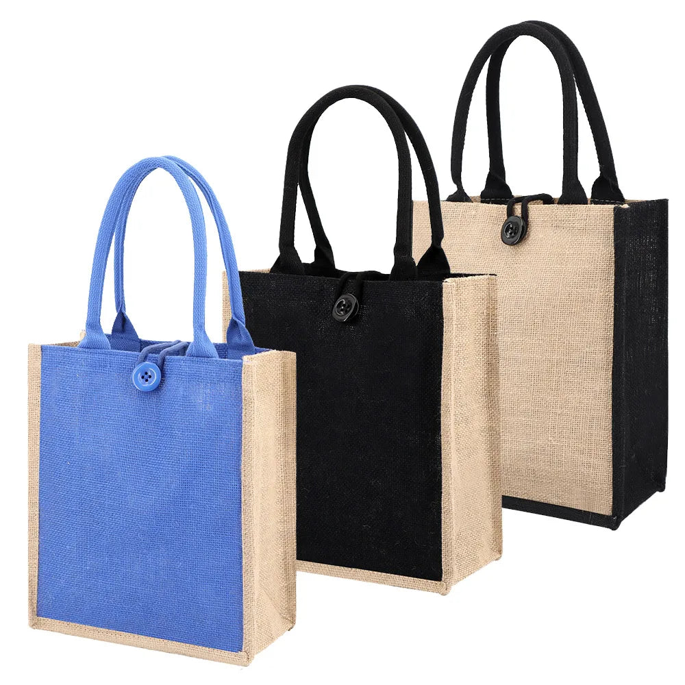 Wholesale Promotional Eco Friendly Shopping Bag Logo Printed Custom Burlap Tote Beach Bag OEM Natural Jute Gift Bag