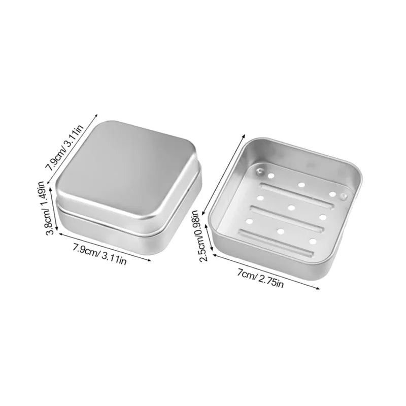 Custom Embossed logo Aluminum Soap Box Jar Can Container case with Insert Drainer