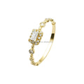 AU585 14K Gold Jewelry Rings Solid Yellow Gold Zircon Rings Simple Finger Rings Custom