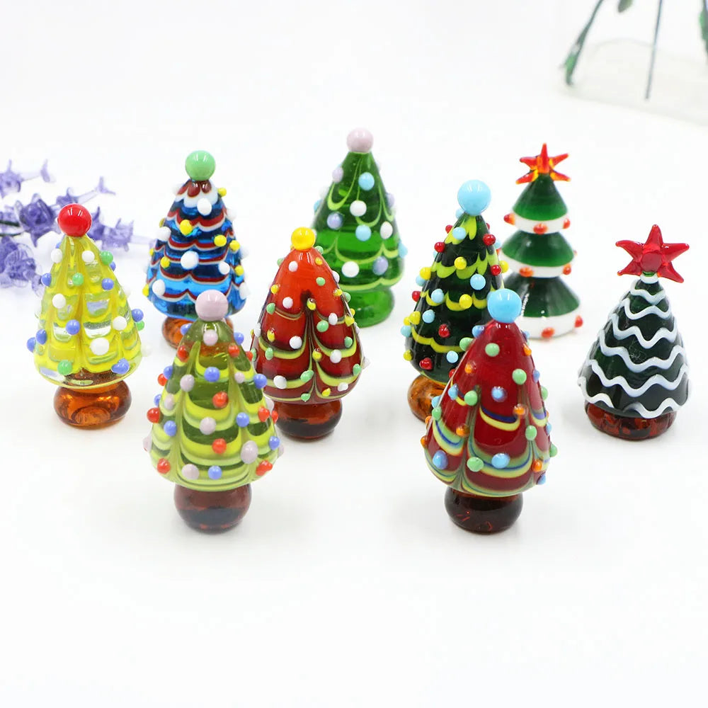 Factory Low Price Custom  Murano Lampwork Handmade  Glass Christmas Tree Ornament