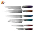 6pcs Disposable Stainless Steel Coated Hollow Handle Dishwasher Safe Ambidextrous Kitchen Knife Set
