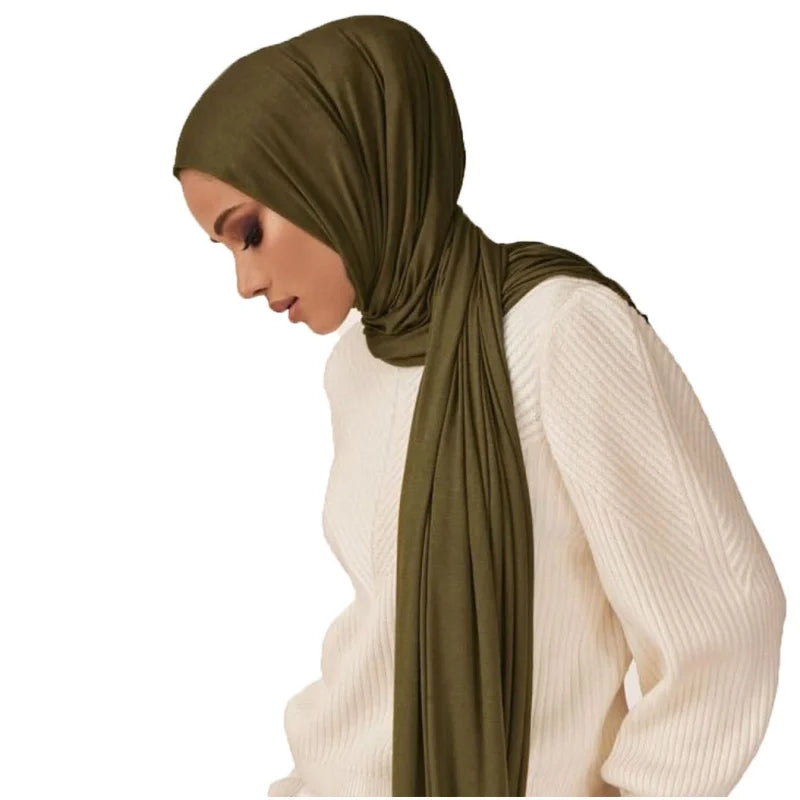 HZW-18041 Women's Modal Jersey Hijab Soft Modal Stretch Head Scarf Cap-170*60CM