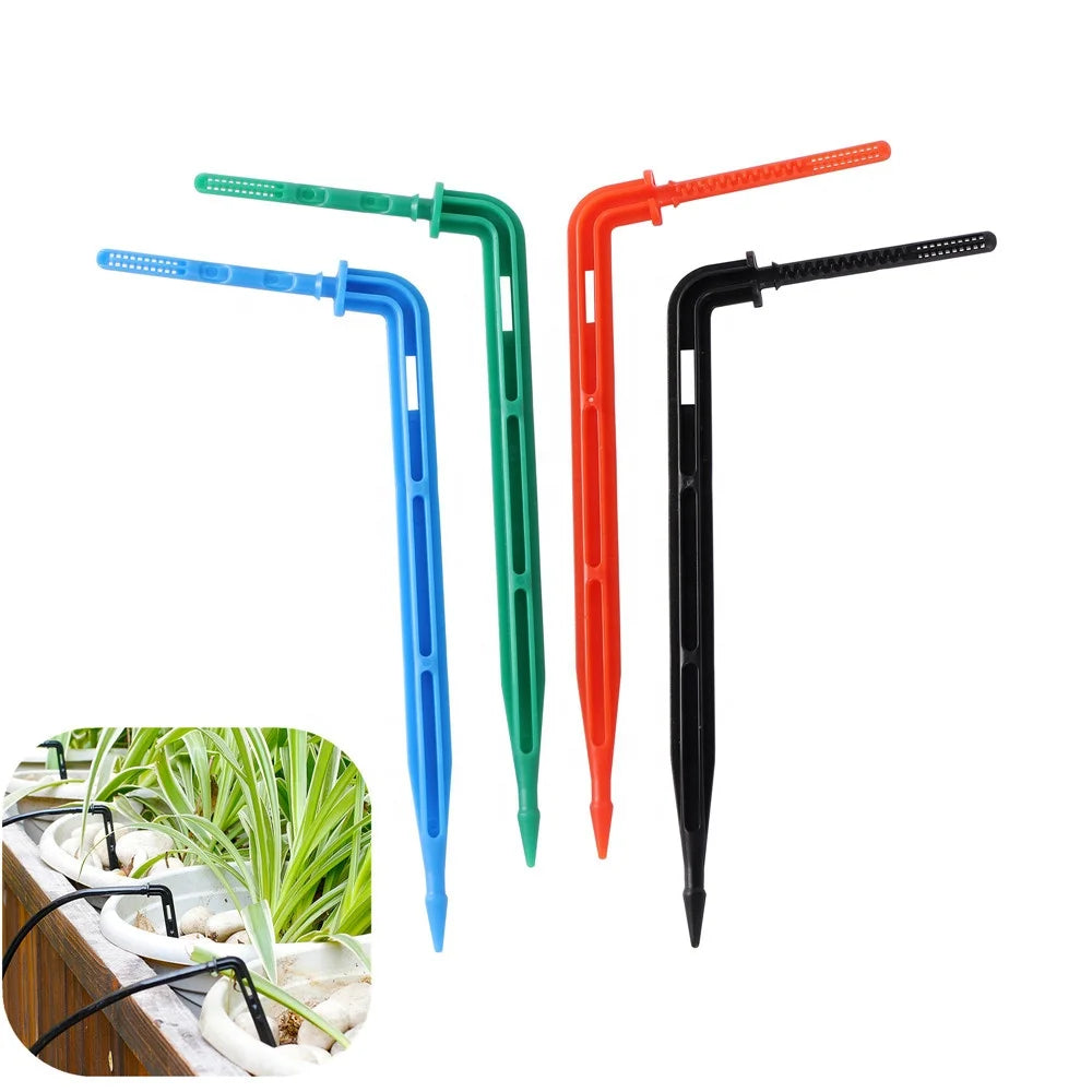 Greenhouse Irrigation System Blue Curved Arrow Dripper Bending Arrow Emitter for 1/8 Inch Hose