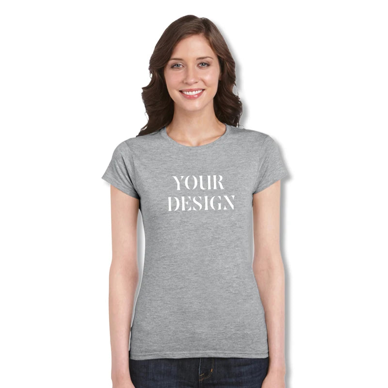 Custom Women T Shirt in Bulk Clothes Tee Blank Women's Plain Short Sleeve Lady Vintage T Shirts for Women