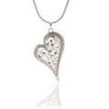 Hollow Two Tone Heart Pendant Tennis Women Crystal Long Chain Wedding Wedding Engagement Necklace