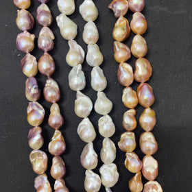 Wholesale Price 10-17mm White Pink Purple AAA Quality Natural Baroque Freshwater Pearl Strand Loose Beads String