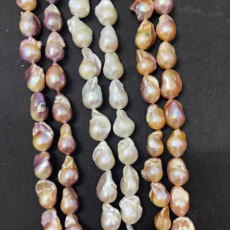 Wholesale Price 10-17mm White Pink Purple AAA Quality Natural Baroque Freshwater Pearl Strand Loose Beads String